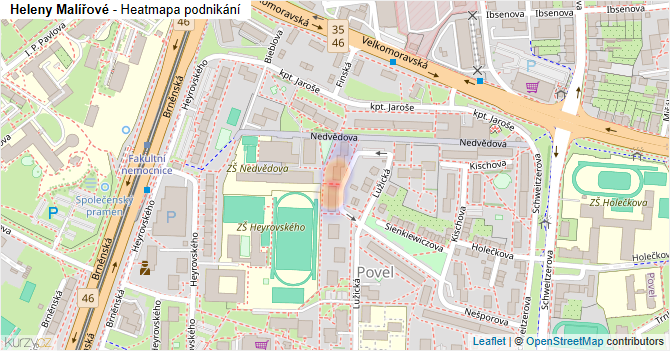 Heleny Malířové - mapa podnikání