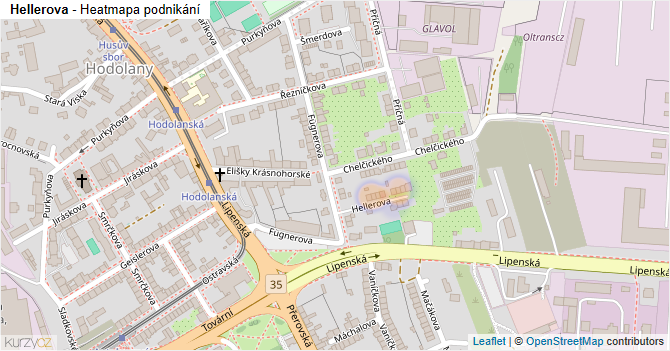 Hellerova - mapa podnikání