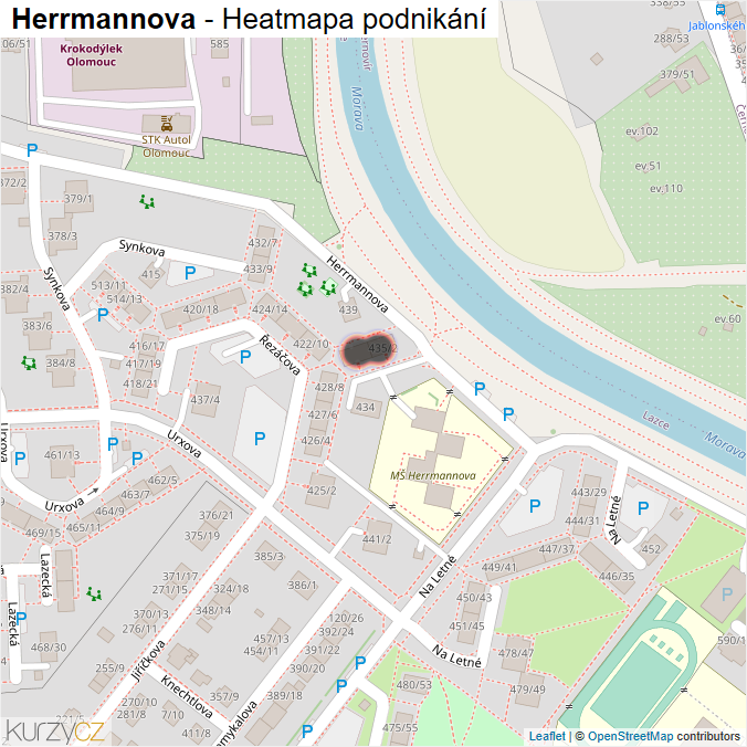 Mapa Herrmannova - Firmy v ulici.
