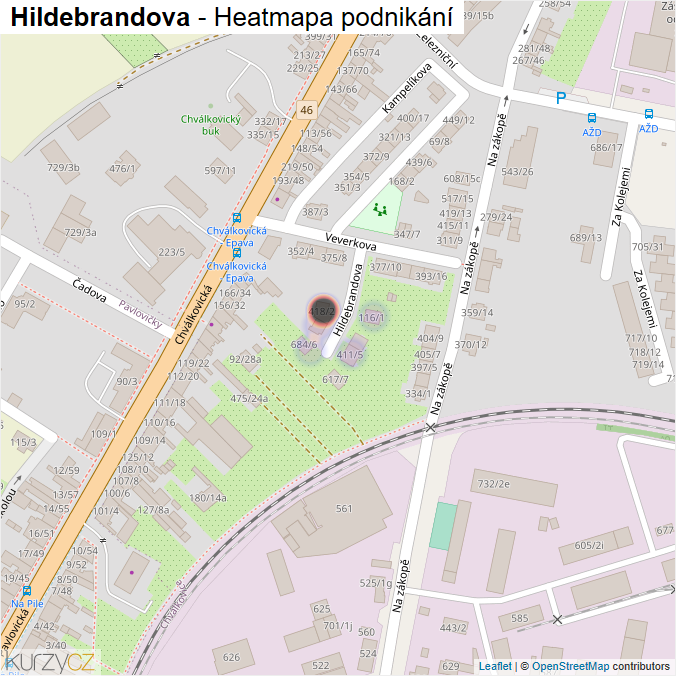 Mapa Hildebrandova - Firmy v ulici.