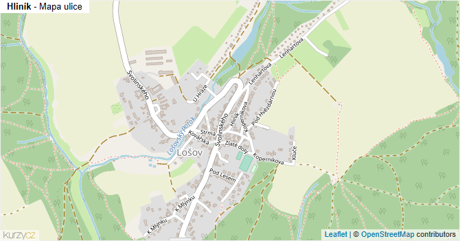 Hliník - mapa ulice
