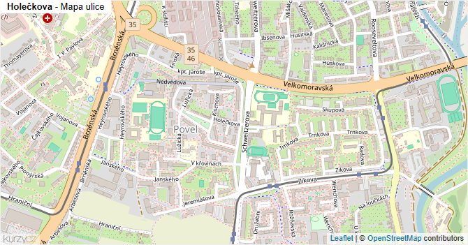 Holečkova - mapa ulice