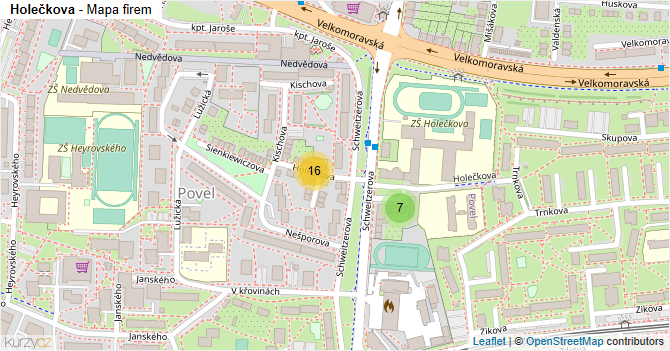 Holečkova - mapa firem