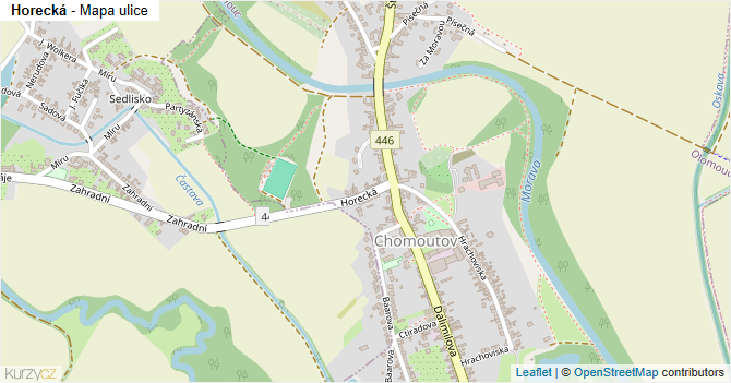 Horecká - mapa ulice