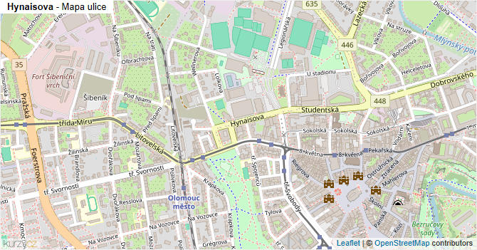 Hynaisova - mapa ulice