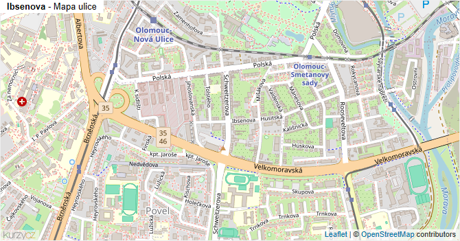 Ibsenova - mapa ulice