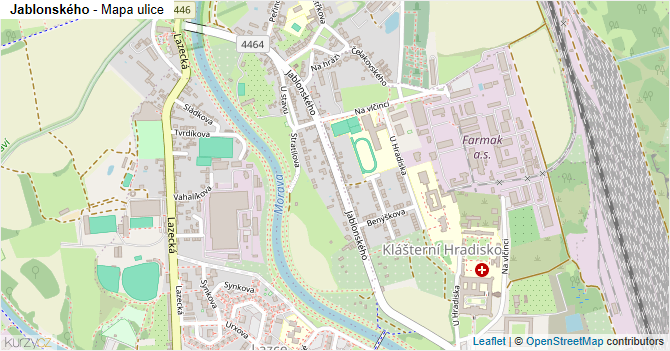 Jablonského - mapa ulice