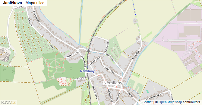 Janíčkova - mapa ulice