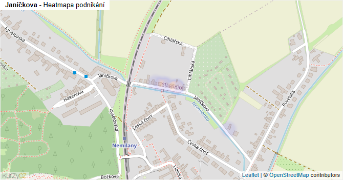 Janíčkova - mapa podnikání