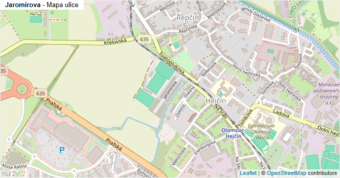 Jaromírova - mapa ulice