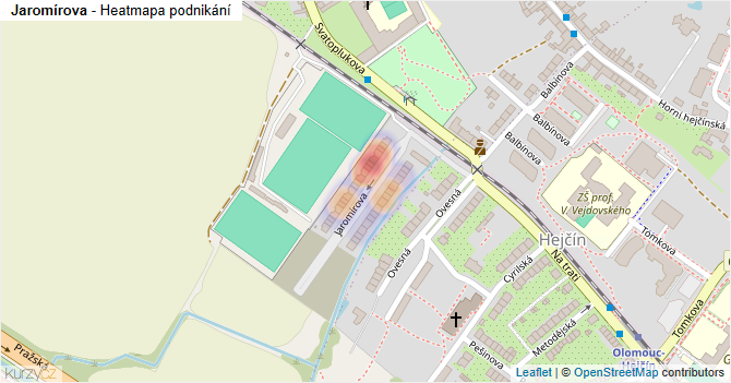 Jaromírova - mapa podnikání