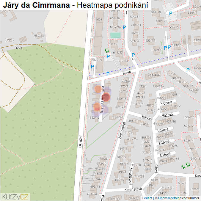 Mapa Járy da Cimrmana - Firmy v ulici.