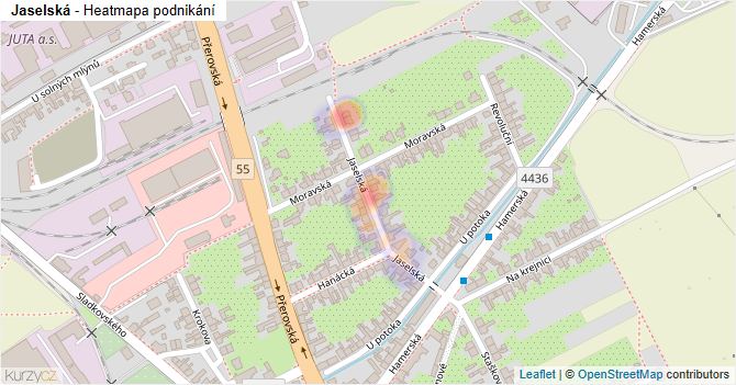 Jaselská - mapa podnikání