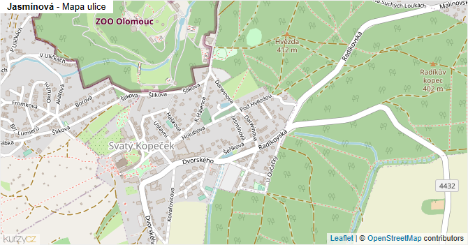 Jasmínová - mapa ulice