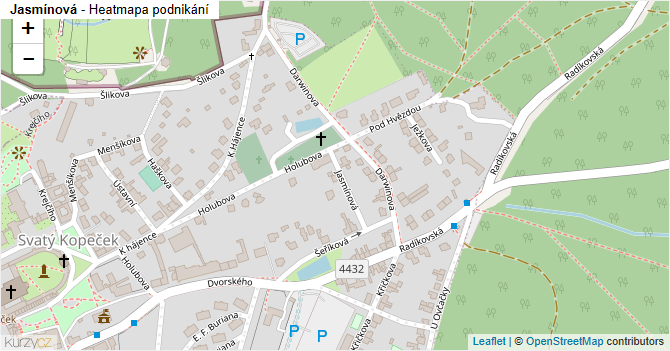 Jasmínová - mapa podnikání
