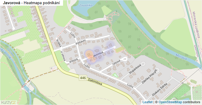 Javorová - mapa podnikání