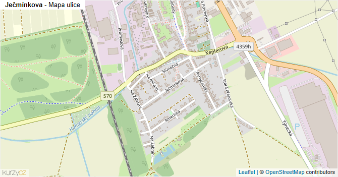 Ječmínkova - mapa ulice