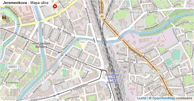 Jeremenkova - mapa ulice