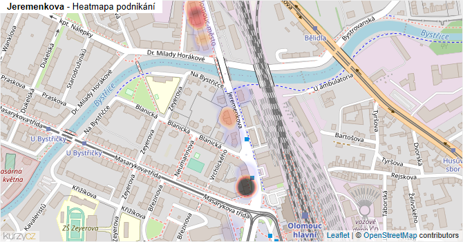 Jeremenkova - mapa podnikání