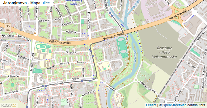 Jeronýmova - mapa ulice