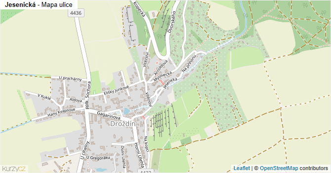 Jesenická - mapa ulice