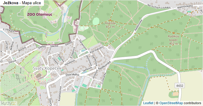 Ježkova - mapa ulice