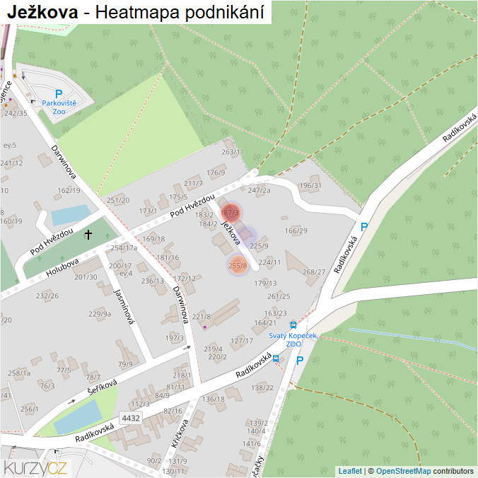 Mapa Ježkova - Firmy v ulici.