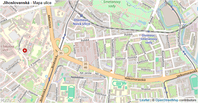 Jihoslovanská - mapa ulice