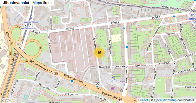 Jihoslovanská - mapa firem