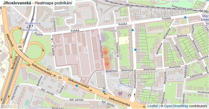 Jihoslovanská - mapa podnikání