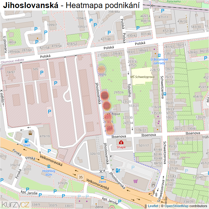 Mapa Jihoslovanská - Firmy v ulici.