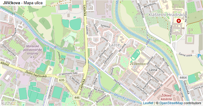 Jiříčkova - mapa ulice