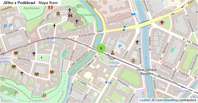 Jiřího z Poděbrad - mapa firem