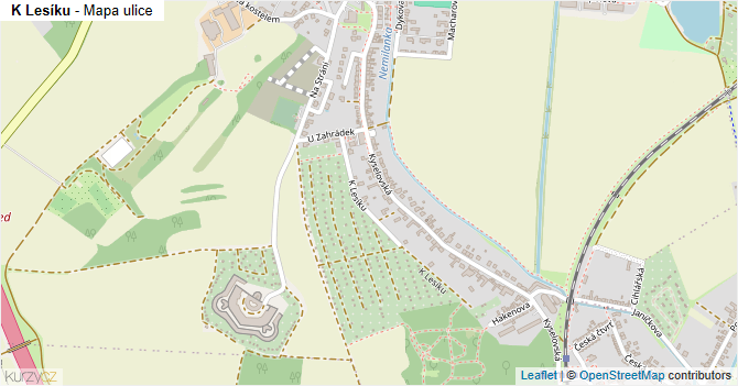 K Lesíku - mapa ulice