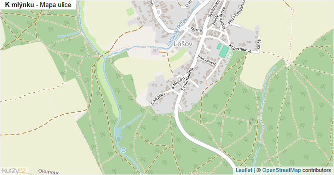 K mlýnku - mapa ulice