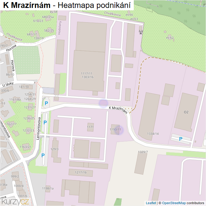 Mapa K Mrazírnám - Firmy v ulici.