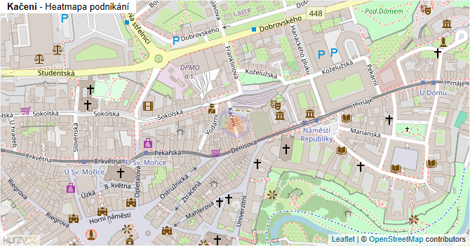 Kačení - mapa podnikání