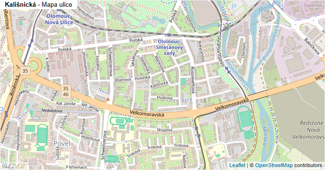 Kališnická - mapa ulice