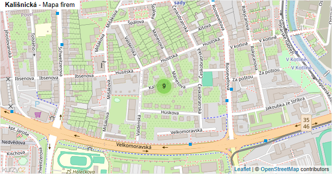 Kališnická - mapa firem
