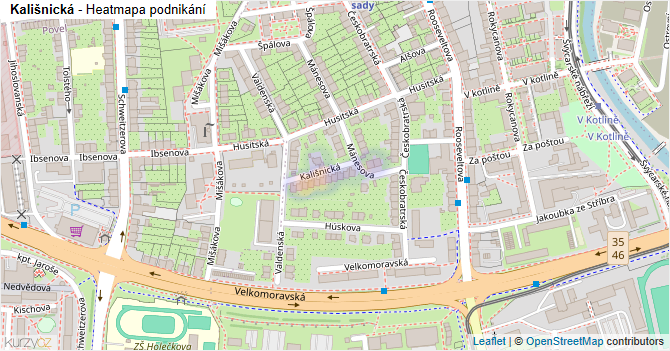 Kališnická - mapa podnikání