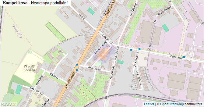 Kampelíkova - mapa podnikání