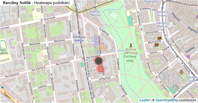 Karolíny Světlé - mapa podnikání