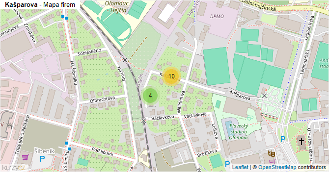Kašparova - mapa firem