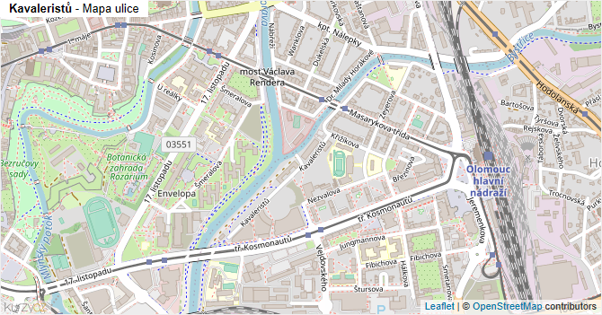 Kavaleristů - mapa ulice