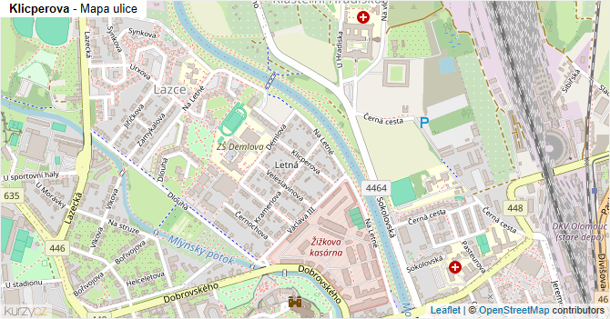 Klicperova - mapa ulice