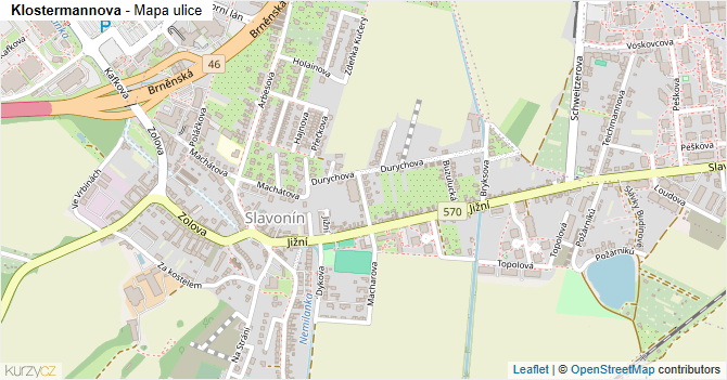 Klostermannova - mapa ulice
