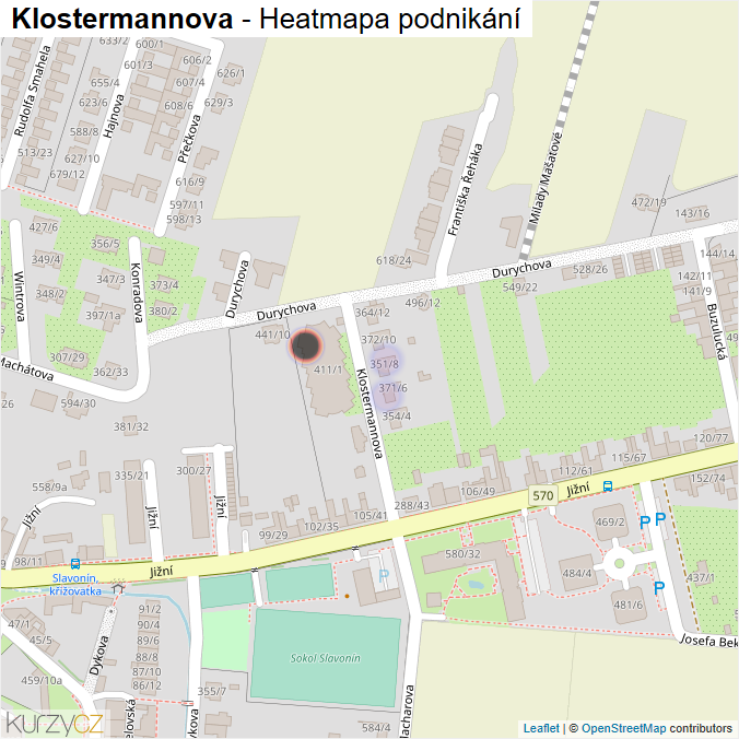 Mapa Klostermannova - Firmy v ulici.