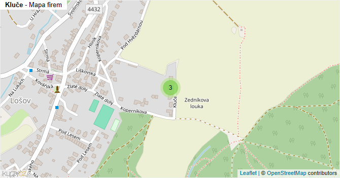 Kluče - mapa firem