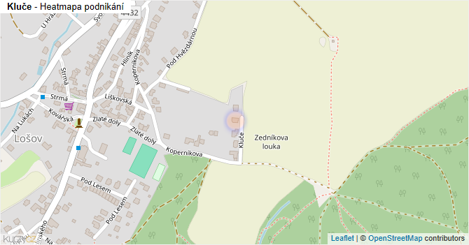 Kluče - mapa podnikání