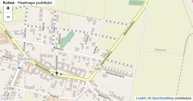 Kolmá - mapa podnikání